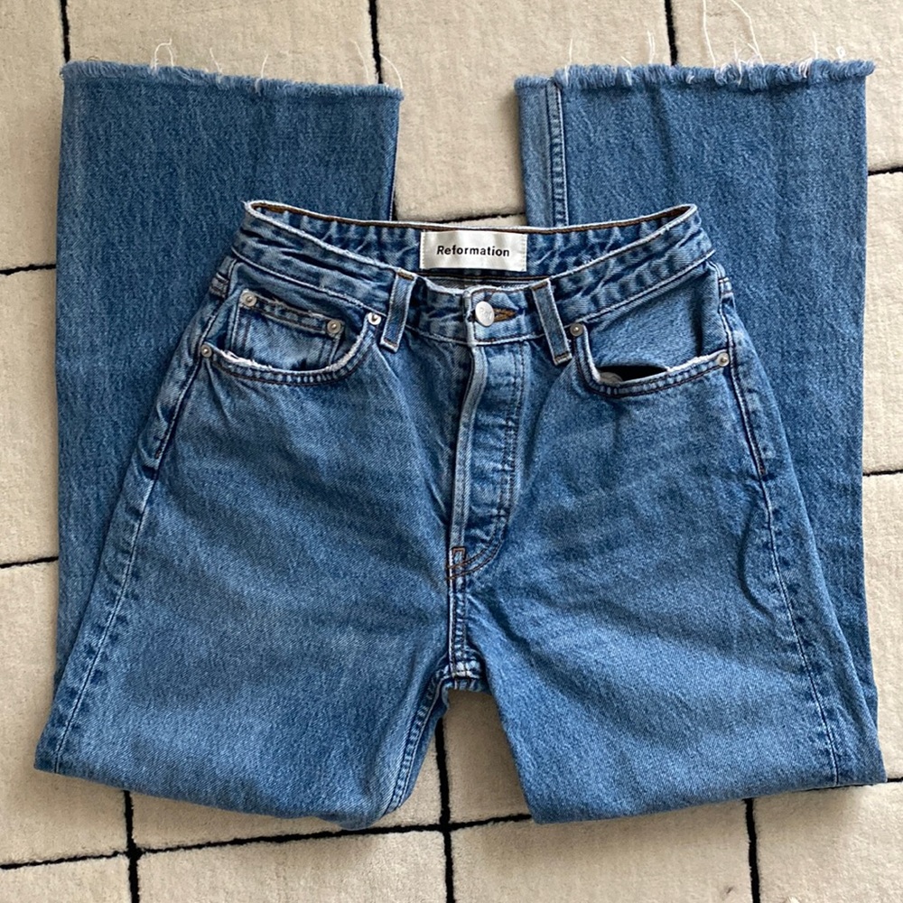 Reformation mid crop flare Baltic size 26